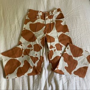Cowprint pants